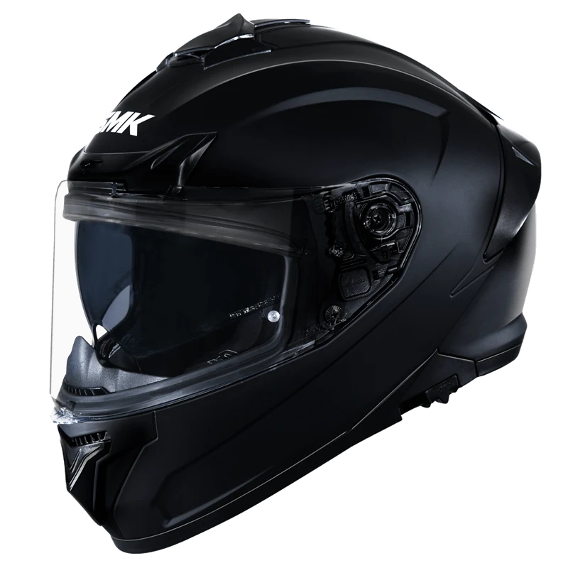 Motorcycle full face helmet solid gloss black pinlock 30 dual visor