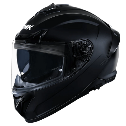 Motorcycle full face helmet solid gloss black pinlock 30 dual visor