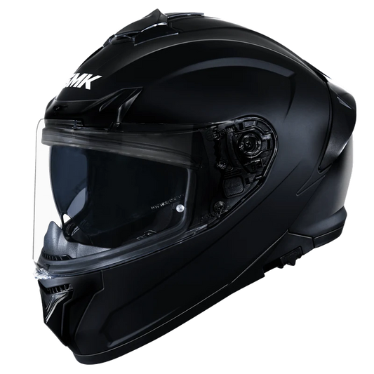 Motorcycle full face helmet solid gloss black pinlock 30 dual visor