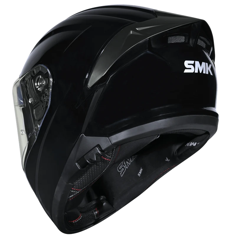Motorcycle full face helmet solid gloss black pinlock 30 dual visor