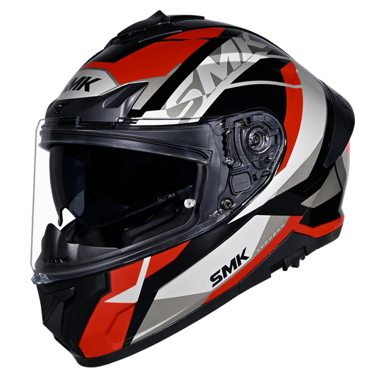 Motorcycle full face sport touring helmet black grey red pinlock ready