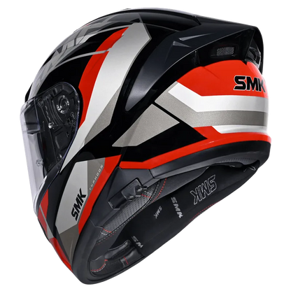 Motorcycle full face sport touring helmet black grey red pinlock ready