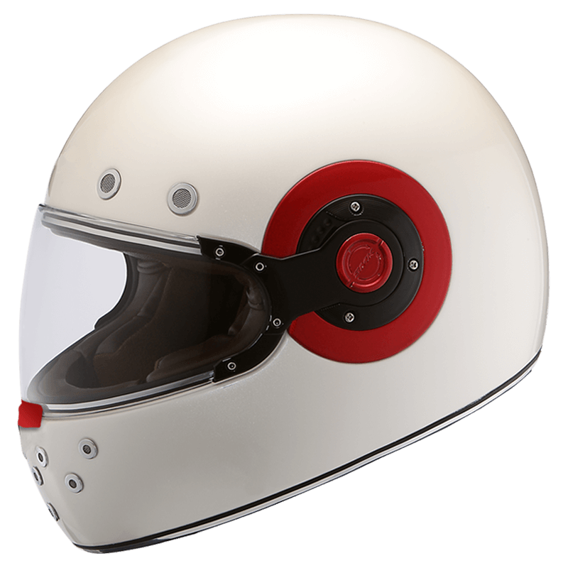 Motorcycle full face retro style helmet glossy white 