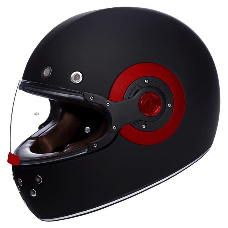 Motorcycle full face retro style helmet Matt black 