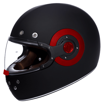 Motorcycle full face retro style helmet Matt black 