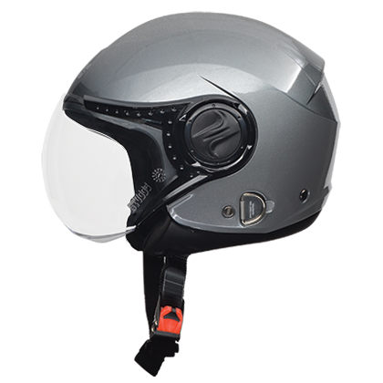 Motorcycle open face helmet grey 