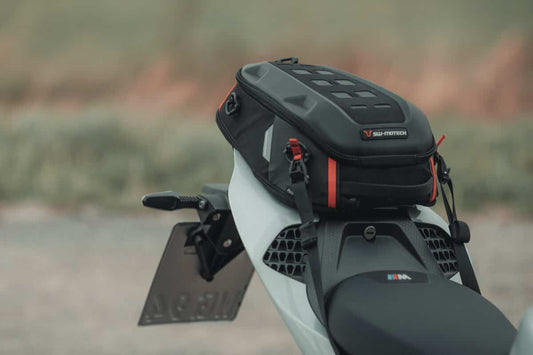 Motorcycle black tail bag 8-14L waterproof