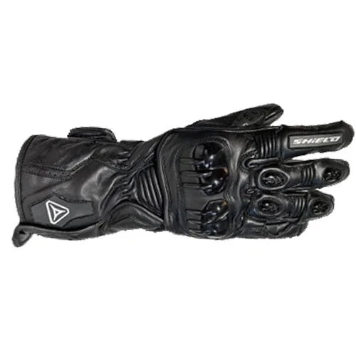 Motorcycle Racing Leather gloves black full gauntlet with protection 