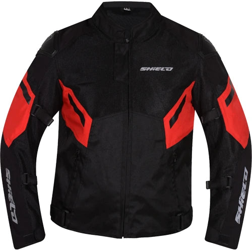 Motorcycle mesh sport touring jacket with speed deflecting hump on spine region Level 2 armours