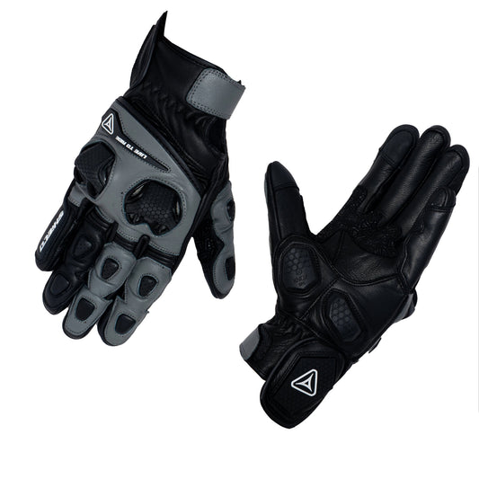 Motorcycle sport touring black with grey gloves with knox-SPS protection