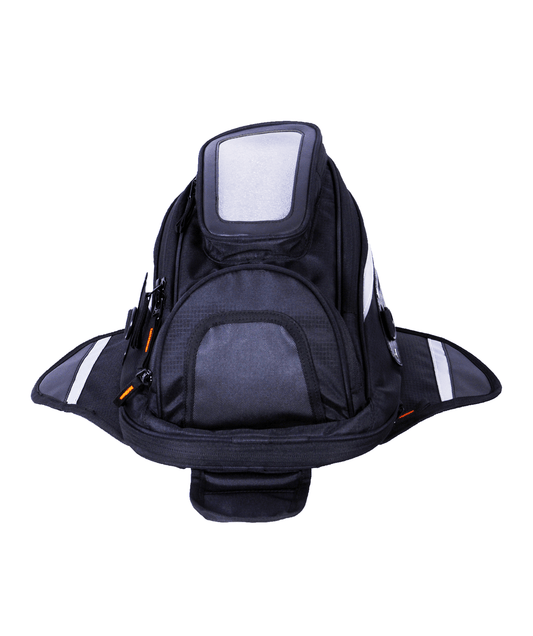 Motorcycle magnetic tank bag black with phone pouch waterproof