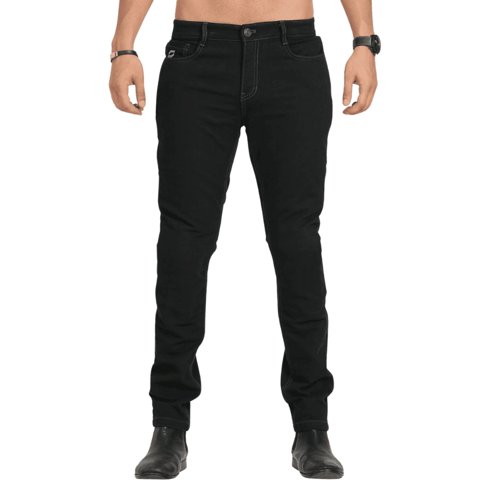 Motorcycle riding armoured black denim 