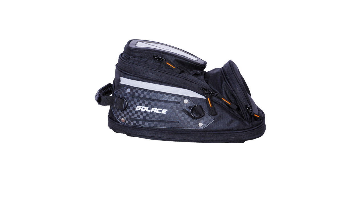Motorcycle magnetic tank bag black with phone pouch waterproof