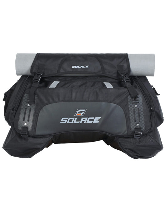 Motorcycle black tail bag with waterproof cover big