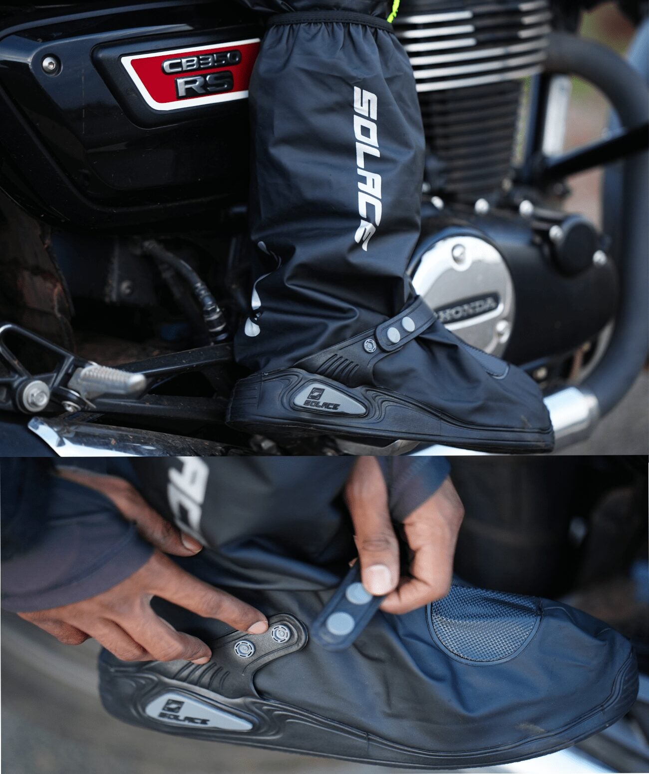 Motorcycle riding boot over cover waterproof 