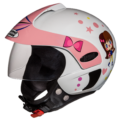 Motorcycle kids helmet 50cm pink girl design 