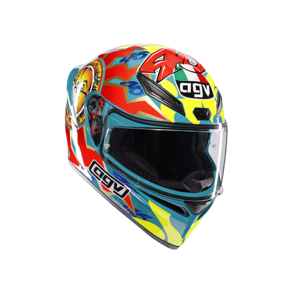 Motorcycle full face track helmet mugello rossi edtion graphic multicolours and graphics
