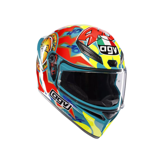 Motorcycle full face track helmet mugello rossi edtion graphic multicolours and graphics