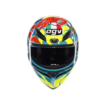 Motorcycle full face track helmet mugello rossi edtion graphic multicolours and graphics