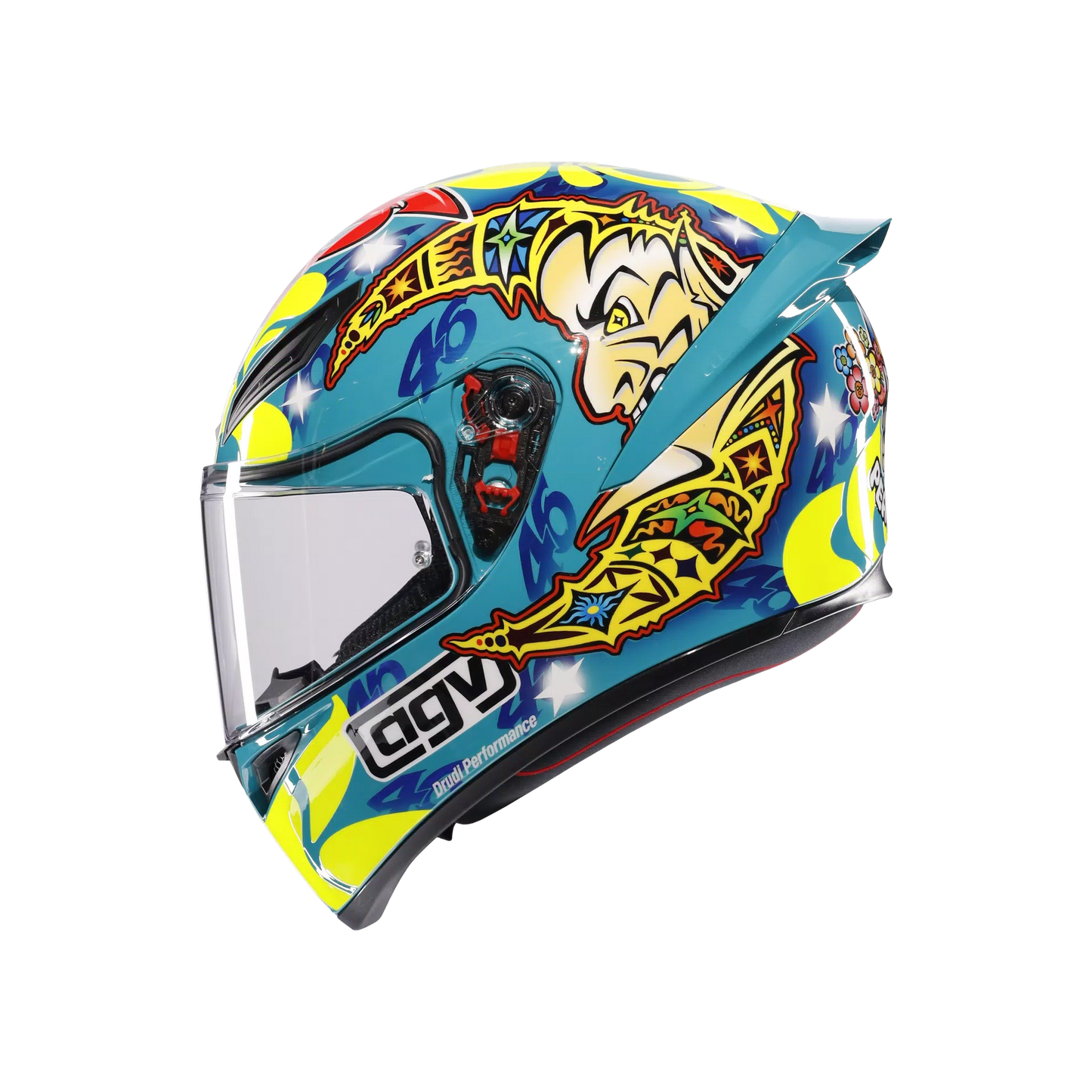 Motorcycle full face track helmet mugello rossi edtion graphic multicolours and graphics