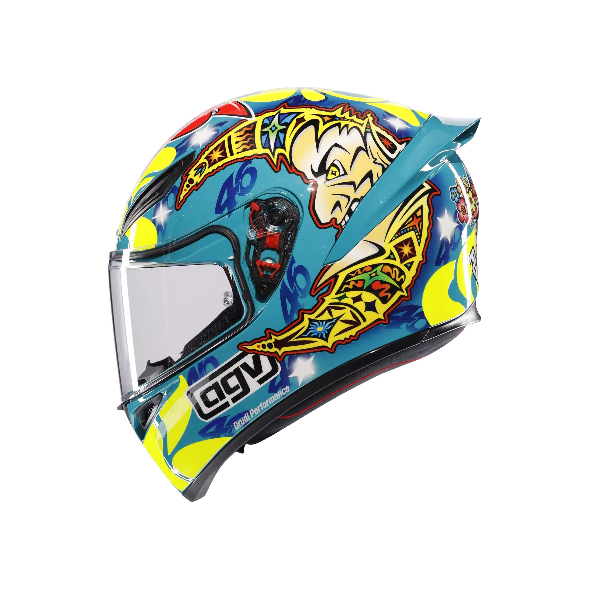 Motorcycle full face track helmet mugello rossi edtion graphic multicolours and graphics