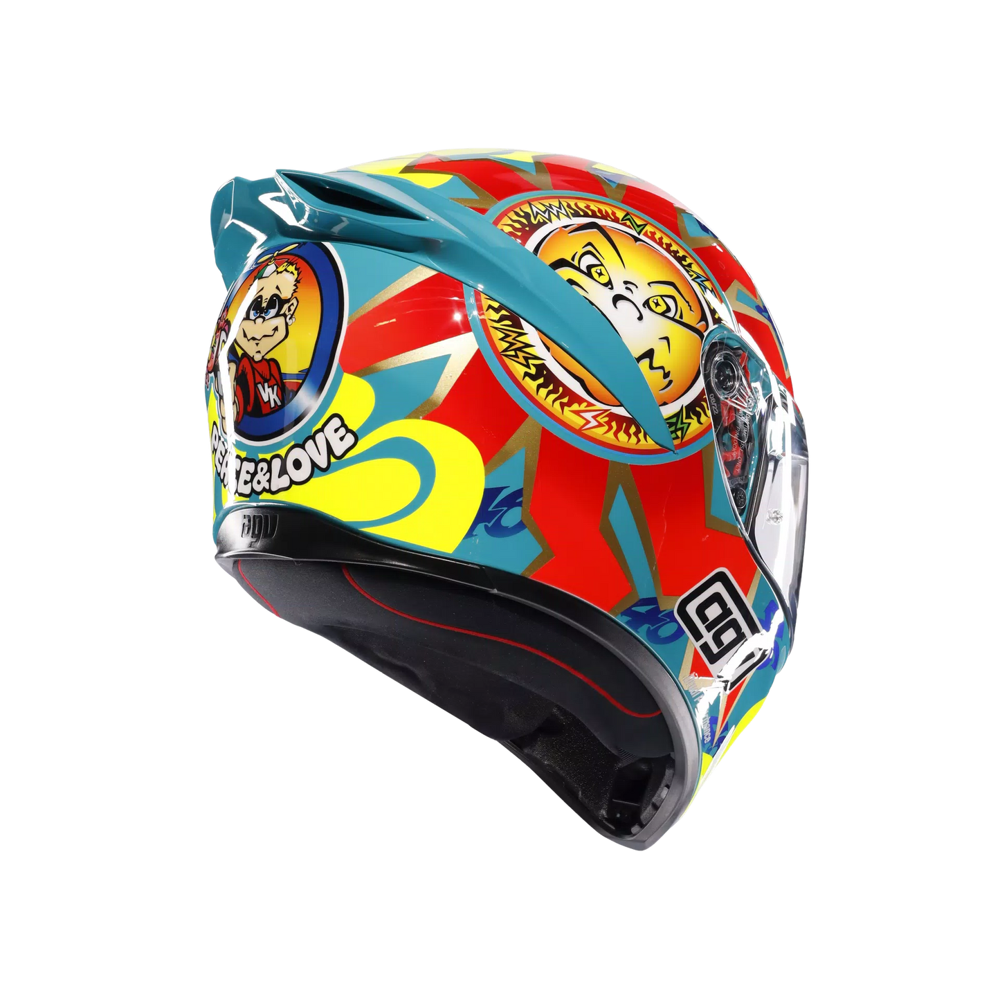 Motorcycle full face track helmet mugello rossi edtion graphic multicolours and graphics