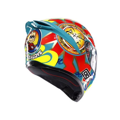 Motorcycle full face track helmet mugello rossi edtion graphic multicolours and graphics