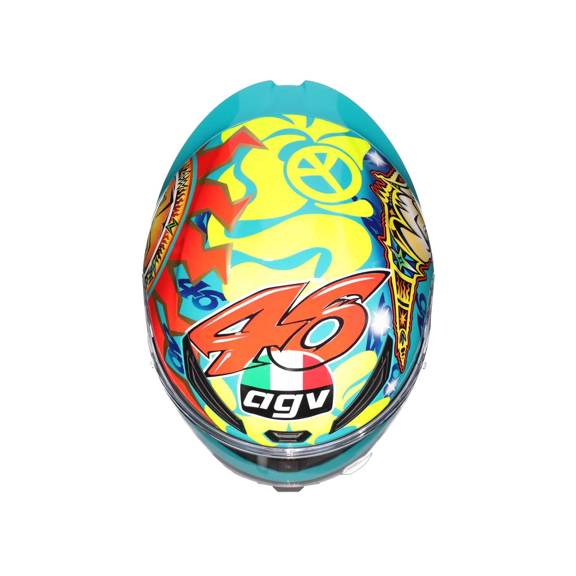 Motorcycle full face track helmet mugello rossi edtion graphic multicolours and graphics