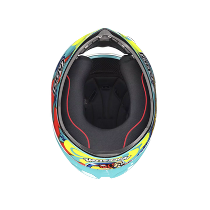 Motorcycle full face track helmet mugello rossi edtion graphic multicolours and graphics