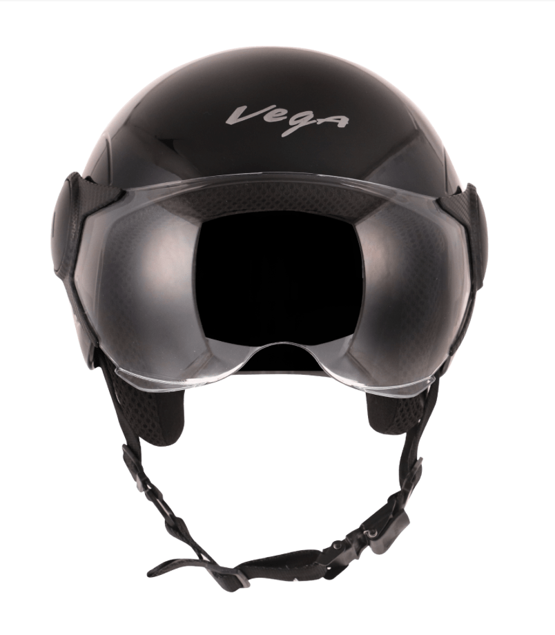 Scooter / motorcycle womens open face helmet black