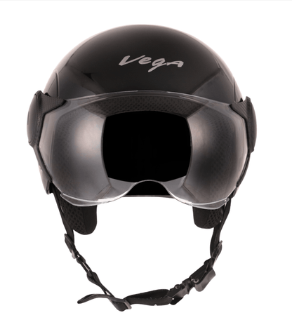 Scooter / motorcycle womens open face helmet black