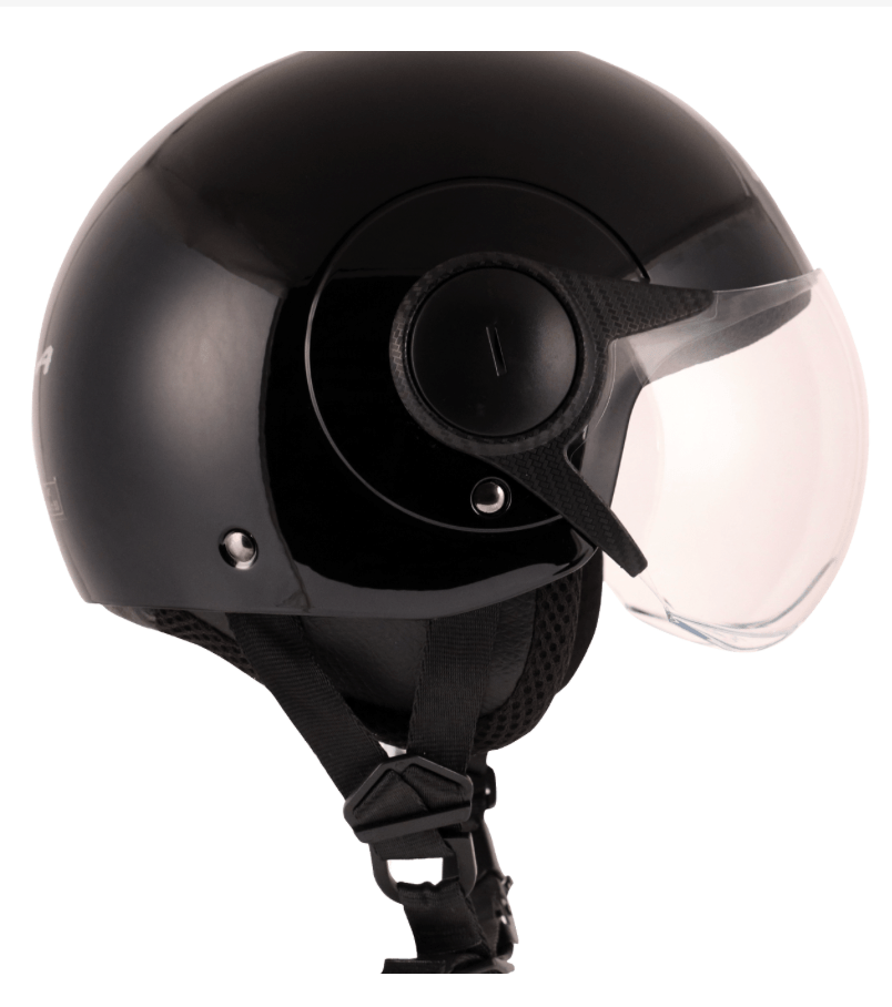 Scooter / motorcycle womens open face helmet black
