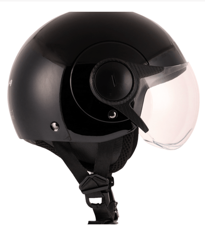 Scooter / motorcycle womens open face helmet black