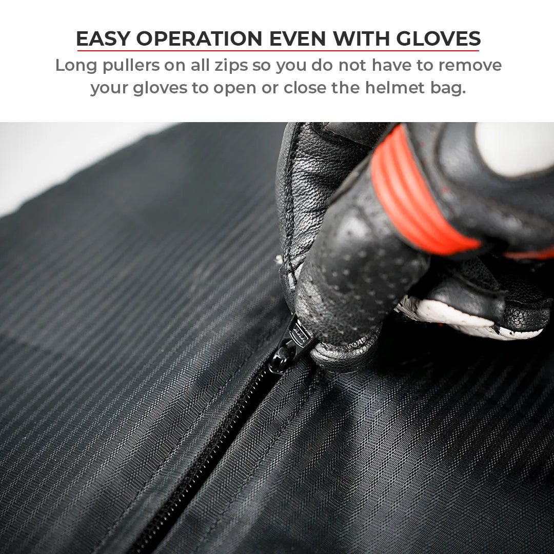 Motorcycle adventure helmet bag black