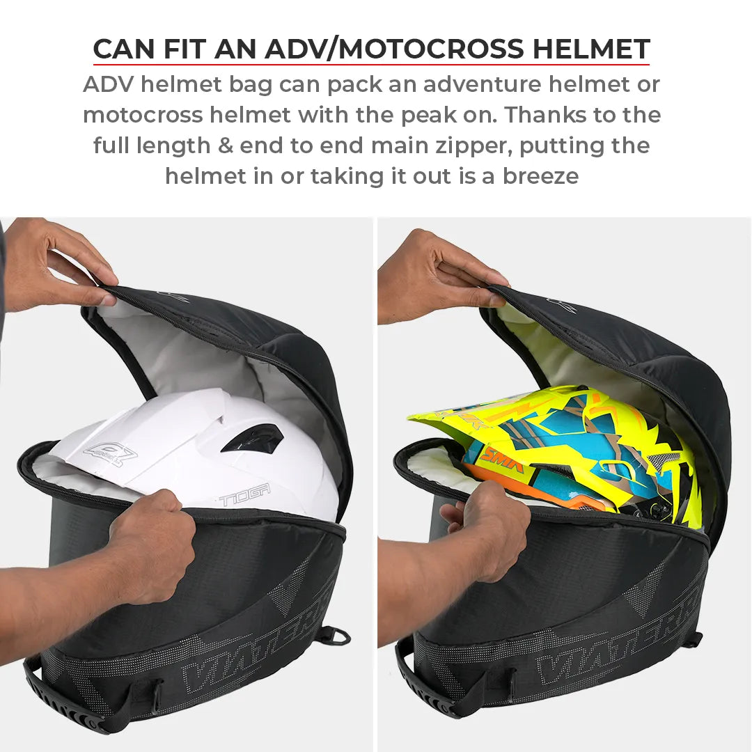 Motorcycle adventure helmet bag black
