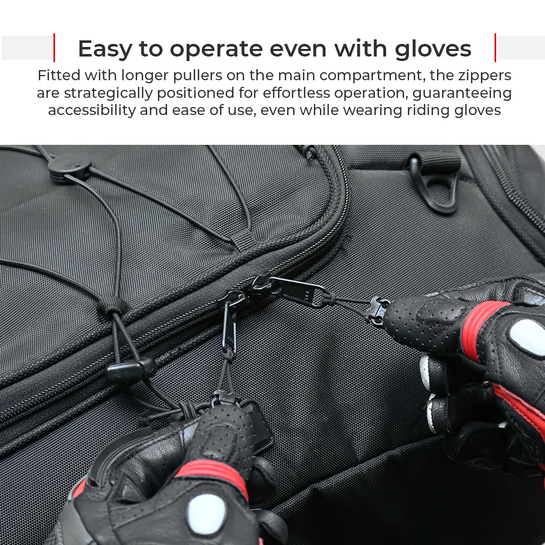 Motorcycle sports touring waterproof universal 64L black tail bag
