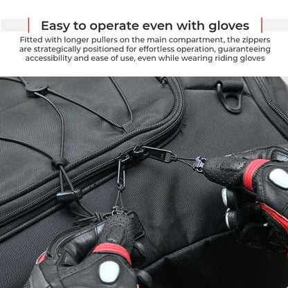 Motorcycle sports touring waterproof universal 64L black tail bag