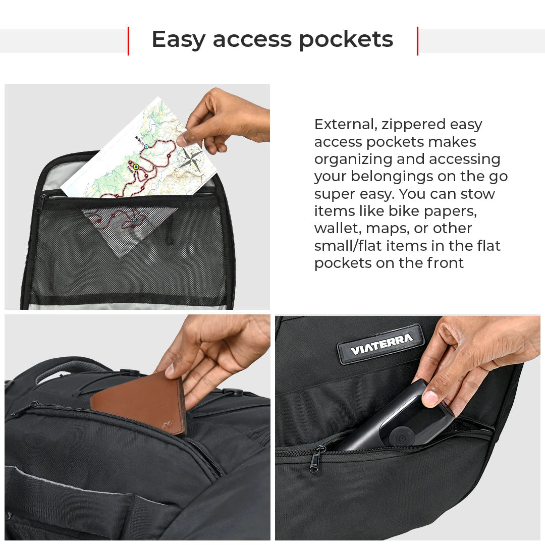 Motorcycle sports touring waterproof universal 64L black tail bag