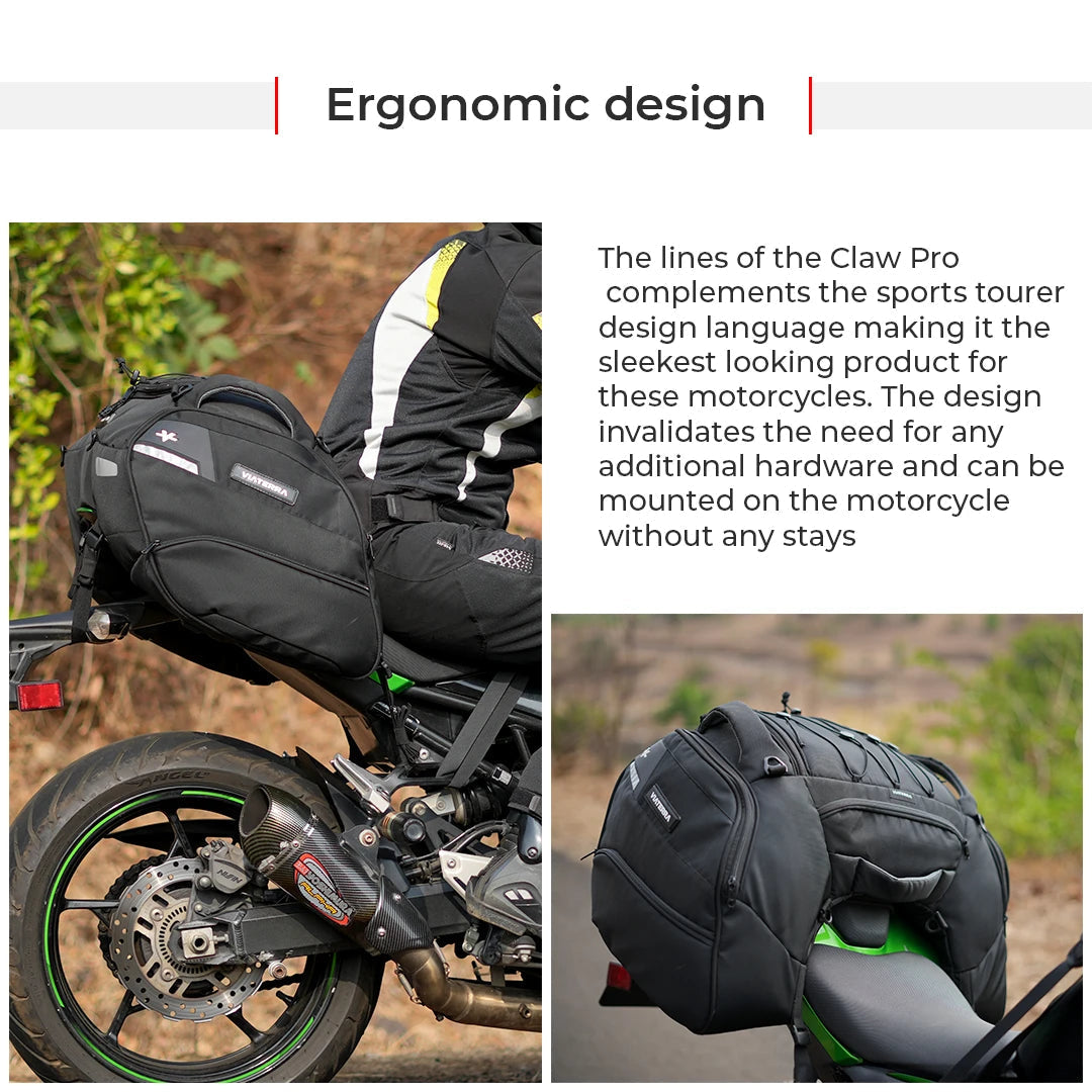 Motorcycle sports touring waterproof universal 64L black tail bag
