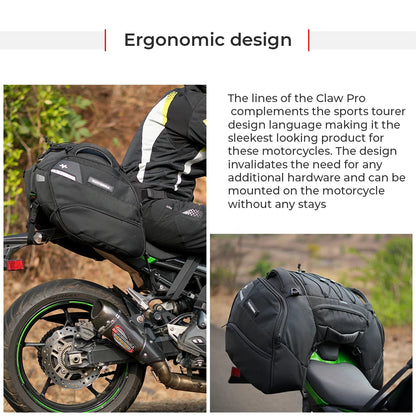 Motorcycle sports touring waterproof universal 64L black tail bag