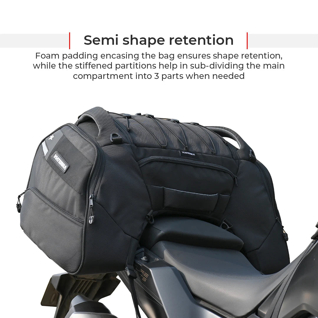 Motorcycle sports touring waterproof universal 64L black tail bag