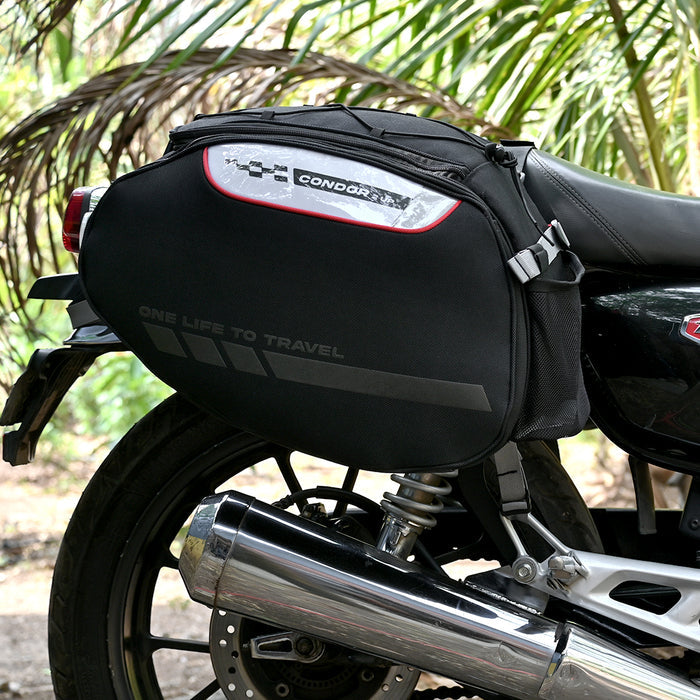 Motorcycle 64L black saddle luggage bags waterproof 