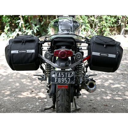 Motorcycle 64L black saddle luggage bags waterproof 