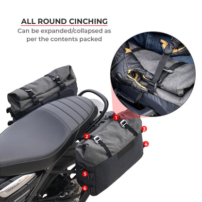 Motorcycle saddle bag 38L blue and silver made for triumph speed 400