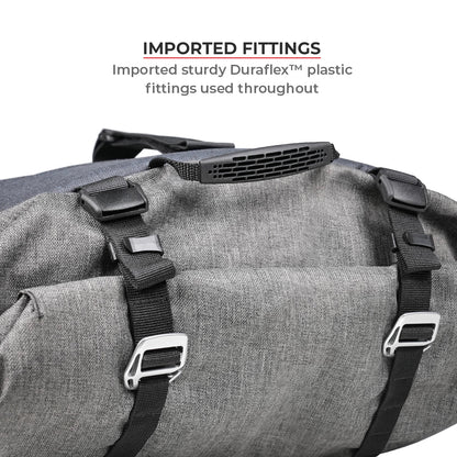 Motorcycle saddle bag 38L blue and silver made for triumph speed 400