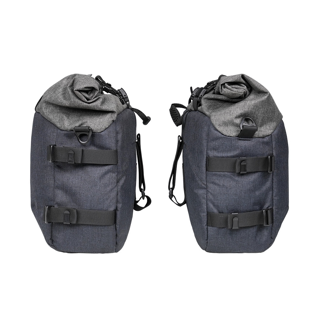 Motorcycle saddle bag 38L blue and silver made for triumph speed 400