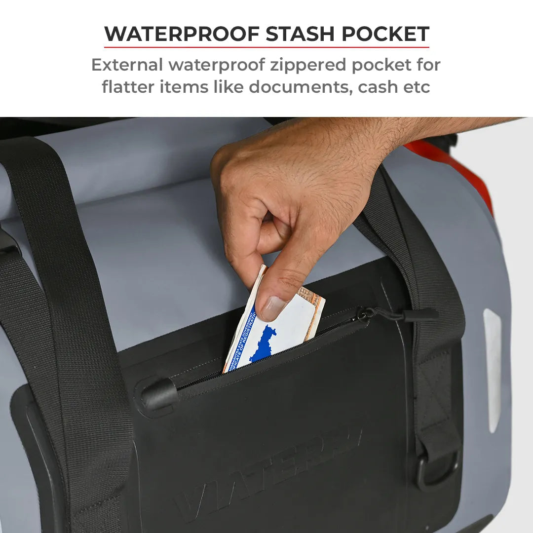 Motorcycle orange & grey waterproof drybag tailbag