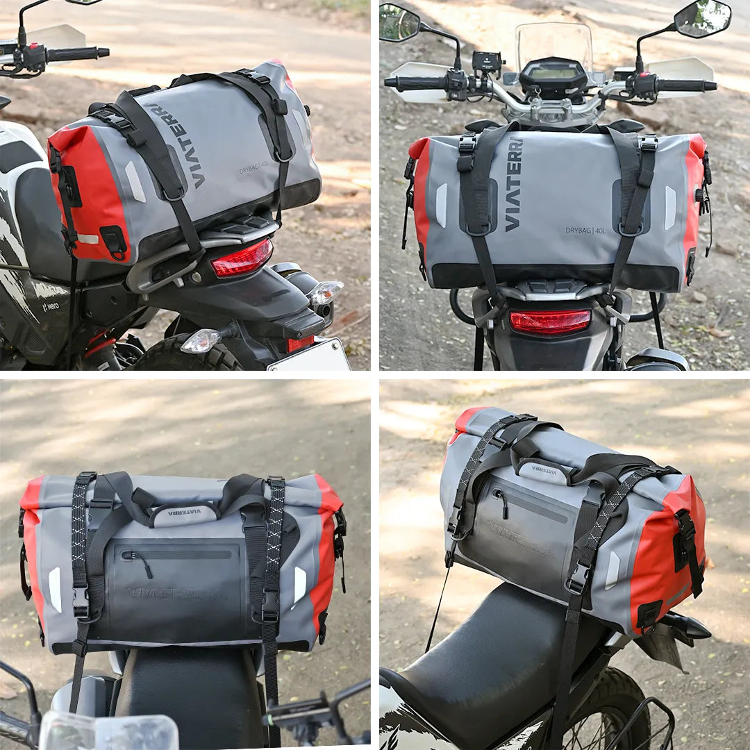 Motorcycle orange & grey waterproof drybag tailbag