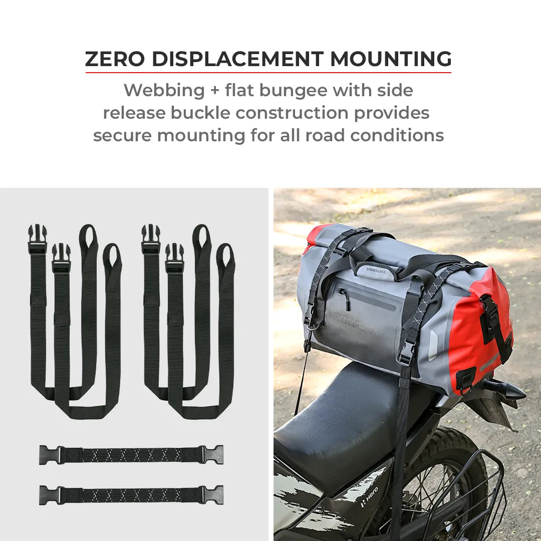 Motorcycle orange & grey waterproof drybag tailbag