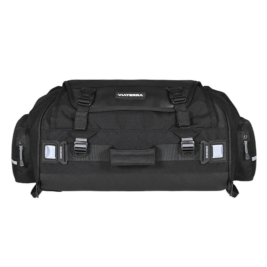 Motorcycle universal tail bag black 45 Litres - waterproof, reflective, backpack & shoulder strap convertible 